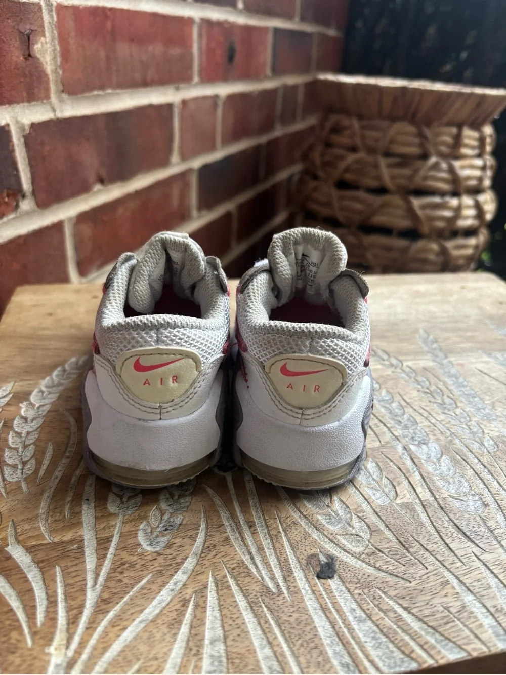 Nike White and Pink Toddler Air Max Sneakers